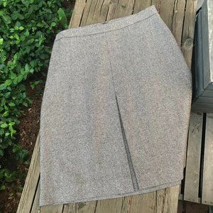 Vintage J. Crew Brown Wool Tweed A-Line Skirt - Fully-lined - Size M
